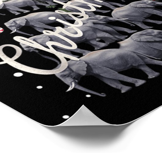Elephant Xmas Tree Elephant Weihnachtsbaum Heirate Poster (Ecke)