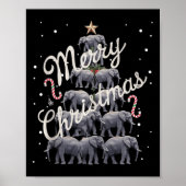 Elephant Xmas Tree Elephant Weihnachtsbaum Heirate Poster (Vorne)