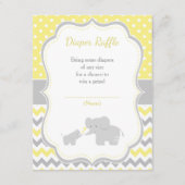 Elephant Yellow and Gray Baby Shower Begleitkarte (Vorderseite)