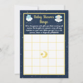 Elephant Yellow and Navy Baby Shower Bingo Einladung (Vorderseite)