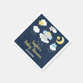 Elephant Yellow and Navy Baby Shower Serviette (Ecke)