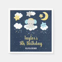 Elephant Yellow and Navy Birthday Party