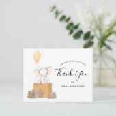 Elephant Yellow Baby Dusche by Mail Vielen Dank Postkarte (Stehend Vorderseite)