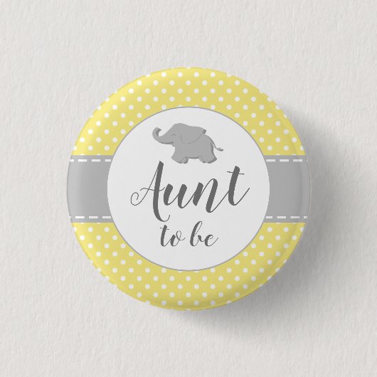 Elephant Yellow Baby Shooting Tante zu sein Button (Vorderseite)
