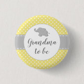 Elephant Yellow Baby Shower Oma zu sein Button (Vorderseite)