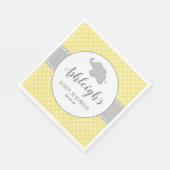 Elephant Yellow Polka Dot Baby Dusche Serviette (Ecke)