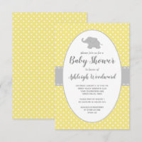 Elephant Yellow Polka Dot Neutral Baby Dusche