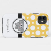 Elephant Yellow & White Polka Dot iPhone 5 Fall Case-Mate iPhone Hülle (Rückseite (Horizontal))