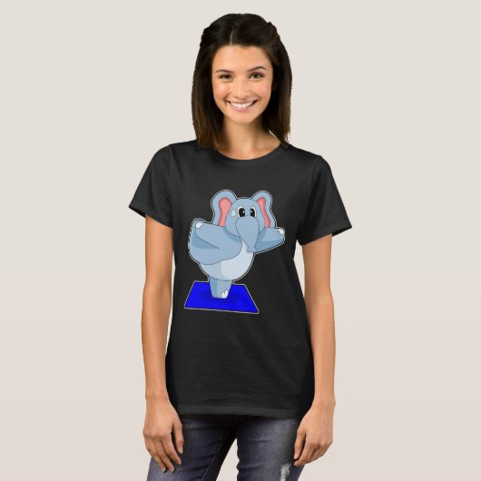 Elephant Yoga Fitness Gymnastik T-Shirt (Vorne ganz)