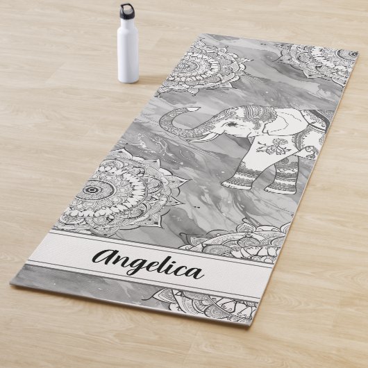 Elephant Yoga Mat mit Indian Mandala Art Yogamatte (Beispiel)