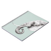 Elephant Zeichnend graugrüner Hintergrund Notizblock (Linke Seite)