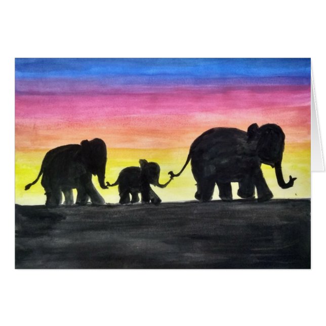 Elephant zeichnend Karte von Rashmi (Vorderseite (Horizontal))