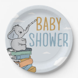 Elephant Zeichnete etwas Baby Dusche Elefant Niedl Pappteller