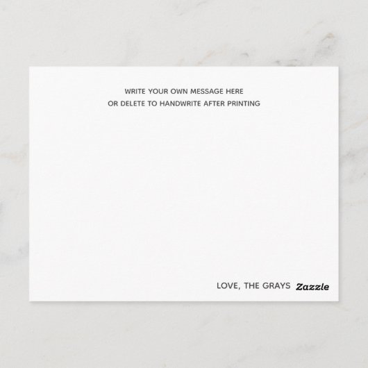 Elephant Zoo Animals Baby Dusche Vielen Dank Postkarte (Rückseite)