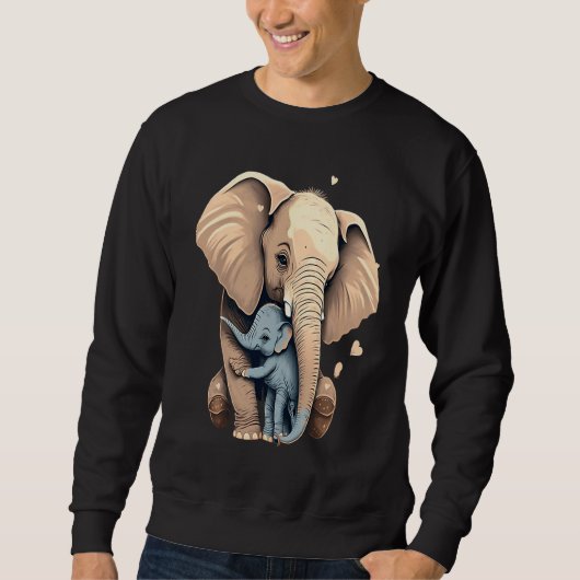 Elephant Zookeeper Elephant Mom Hugging A Child El Sweatshirt (Vorderseite)