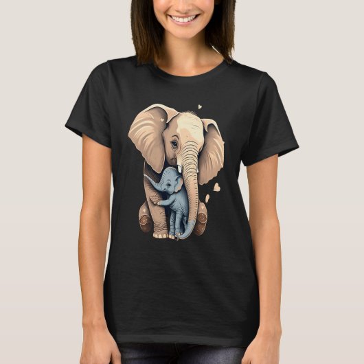 Elephant Zookeeper Elephant Mom Hugging A Child El T-Shirt (Vorderseite)