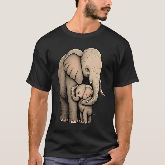 Elephant Zookeeper Elephant Mom Hugging A Child El T-Shirt (Vorderseite)