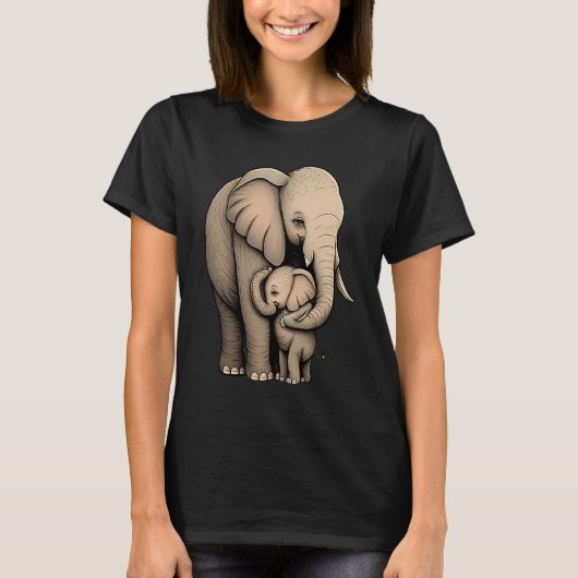 Elephant Zookeeper Elephant Mom Hugging A Child El T-Shirt (Vorderseite)