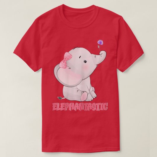 Elephantastic Cute Flower Girls Elephant  T-Shirt (Design vorne)