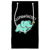 Elephantastisch Funny Elephant Pun Dark BG Kleine Geschenktüte (Vorderseite)