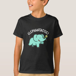 Elephantastisch Funny Elephant Pun Dark BG T-Shirt