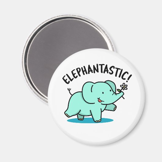 Elephantastisch Funny Fantastic Elephant Puff Magnet (Vorderseite/Rückseite)