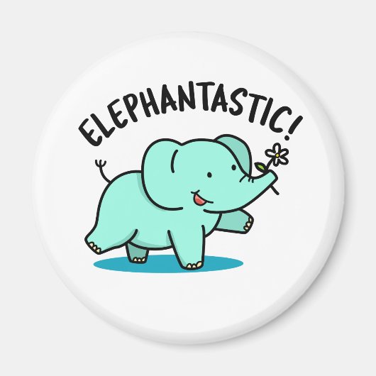 Elephantastisch Funny Fantastic Elephant Puff Magnet (Vorne)