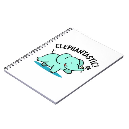 Elephantastisch Funny Fantastic Elephant Puff Notizblock (Linke Seite)