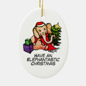 Elephantastische Niedliche Weihnachtsfeiertage Keramikornament (Hinten)