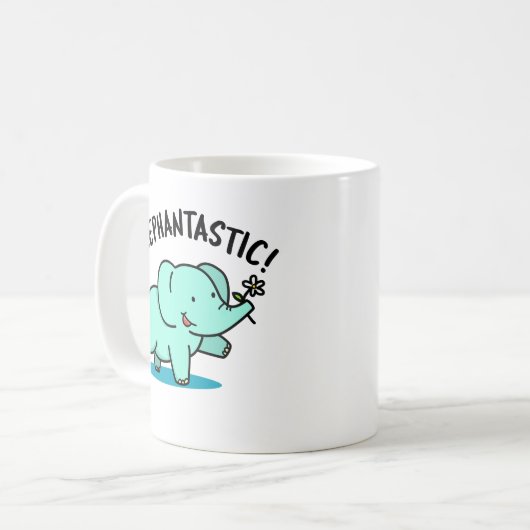 Elephantastischer, lustiger Elefantenpuff Kaffeetasse (Vorderseite Links)