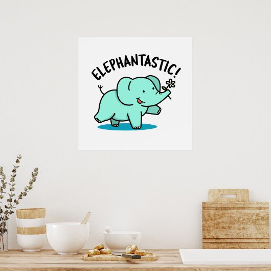 Elephantastischer, lustiger Elefantenpuff Poster (Küche)