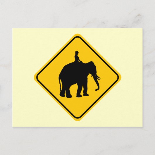 Elephantback Rider Crossing Postkarte (Vorderseite)