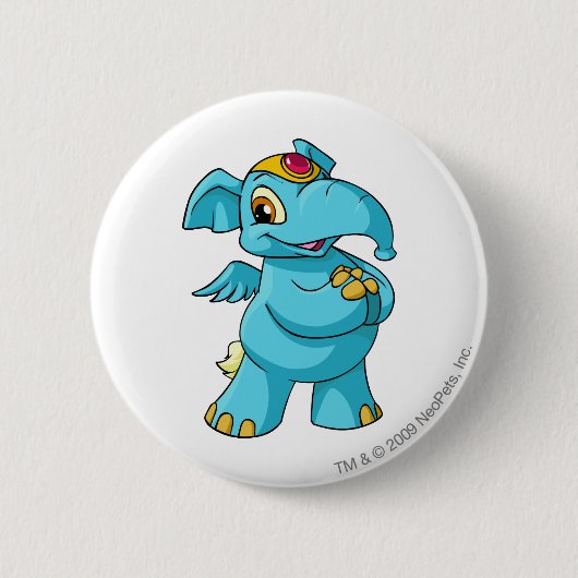 Elephante Blau Button (Vorderseite)