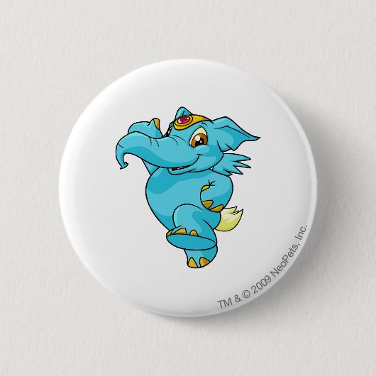Elephante Blau Button (Vorderseite)