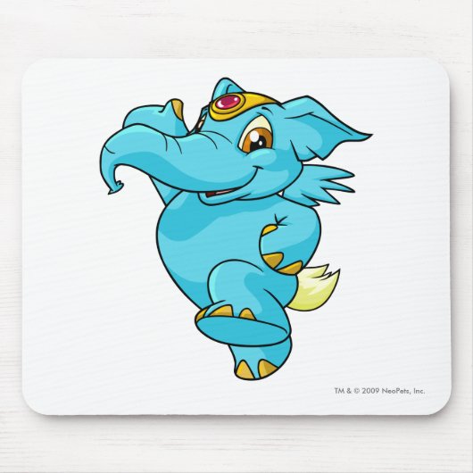 Elephante Blau Mousepad (Vorne)