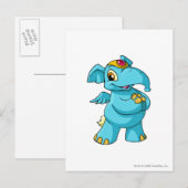 Elephante Blue Postkarte (Vorne/Hinten)