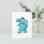 Elephante Blue Postkarte (Stehend Vorderseite)