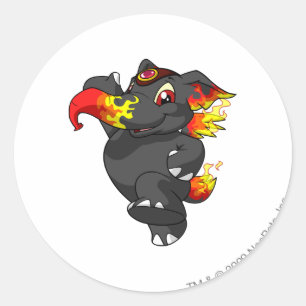 Elephante Fire Runder Aufkleber