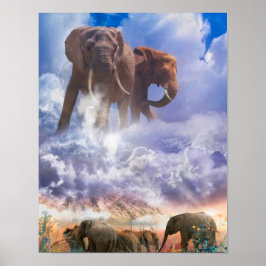 ELEPHANTE GEBIETE DES Kilimanjaro Poster