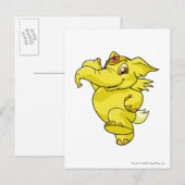 Elephante Gelb Postkarte (Vorne/Hinten)