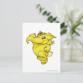 Elephante Gelb Postkarte (Stehend Vorderseite)