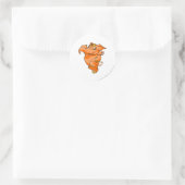 Elephante Orange Runder Aufkleber (Tasche)