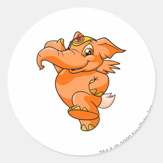 Elephante Orange Runder Aufkleber (Vorderseite)