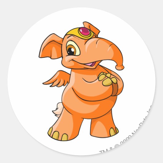 Elephante Orange Runder Aufkleber (Vorderseite)
