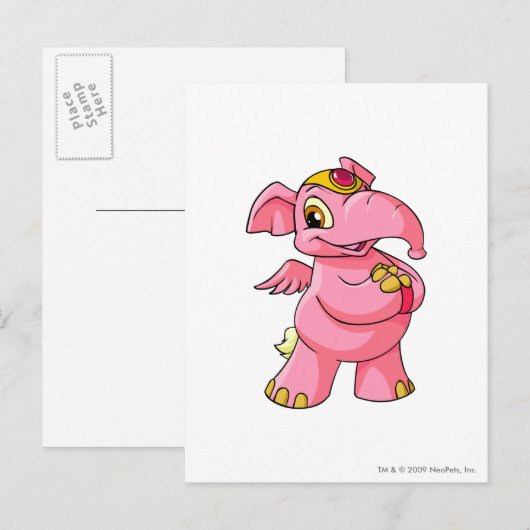 Elephante Pink Postkarte (Vorne/Hinten)