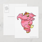 Elephante Pink Postkarte (Vorne/Hinten)