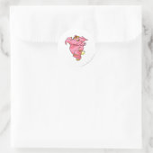 Elephante Pink Runder Aufkleber (Tasche)