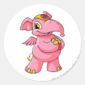 Elephante Pink Runder Aufkleber (Vorderseite)