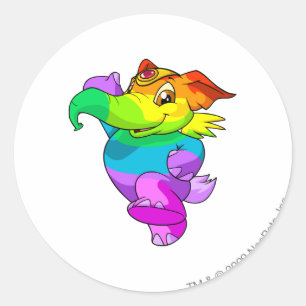 Elephante Rainbow Runder Aufkleber