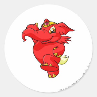 Elephante Red Runder Aufkleber
